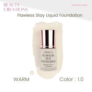 BEAUTY CREATIONS, Flawless Stay Liquid Foundation, 0.1